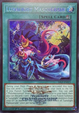 Lunalight Masquerade (Emblazoned Secret Rare) (26LP-EN013) - Limited Pack World Championship 2026 1st Edition