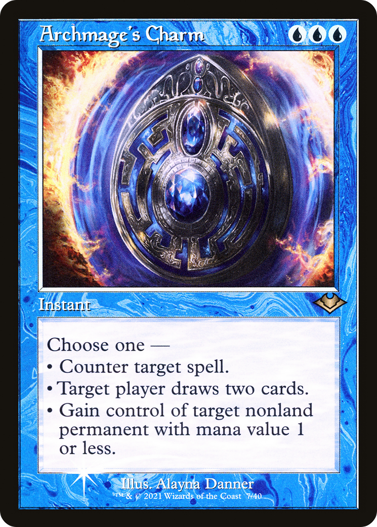 Archmage's Charm (Retro Frame) (MH1-007) - Modern Horizons 1 Timeshifts Etched Foil