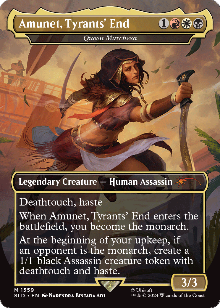Amunet, Tyrants' End - Queen Marchesa (SLD-1559) - Secret Lair Drop / Amunet, Tyrants' End (Borderless) Foil