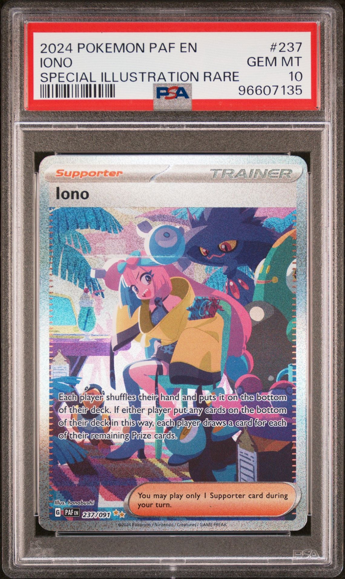 Pokemon Paf En-Paldean Fates Iono PSA 10
