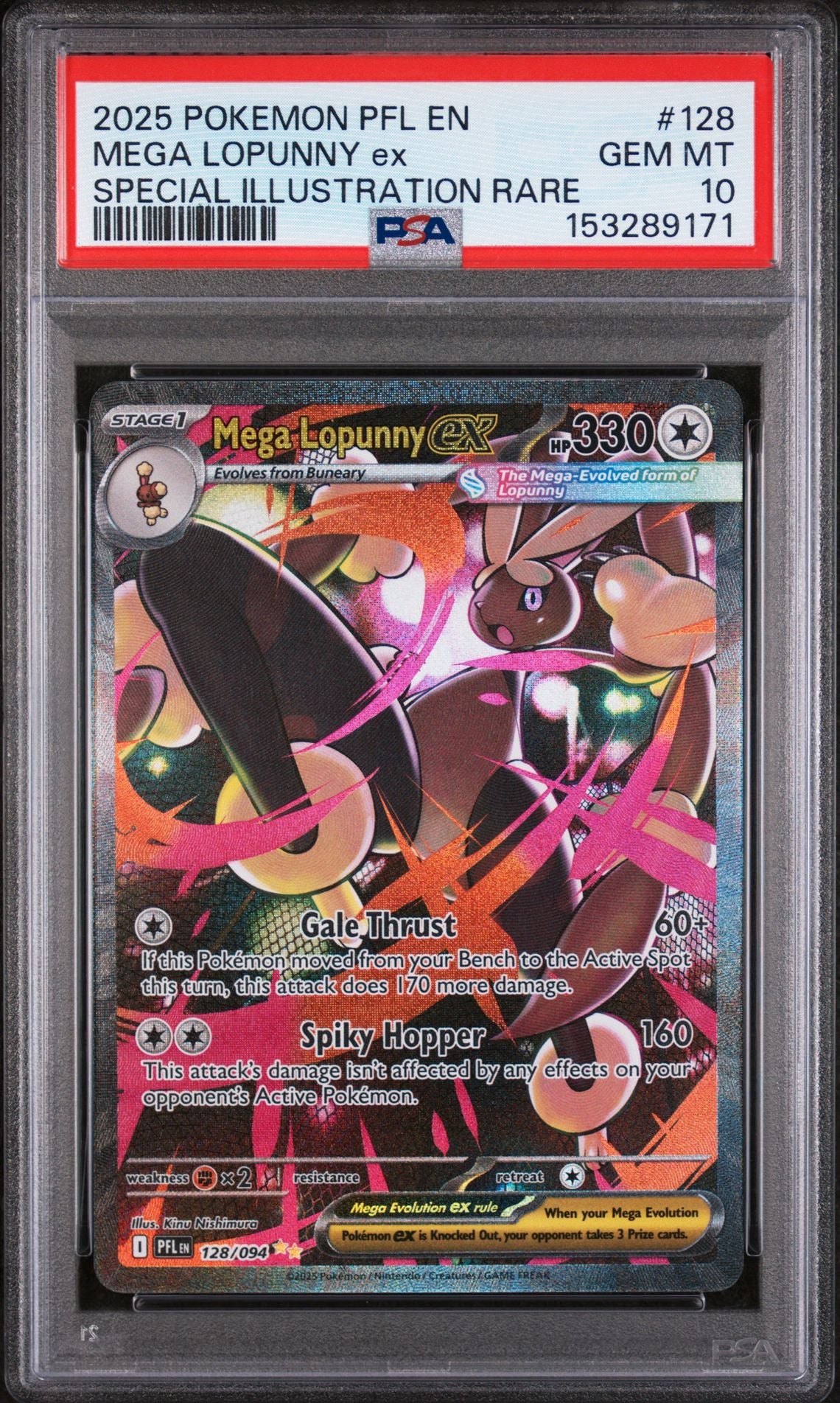 Pokemon Pfl En-Phantasmal Flames Mega Lopunny Ex PSA 10