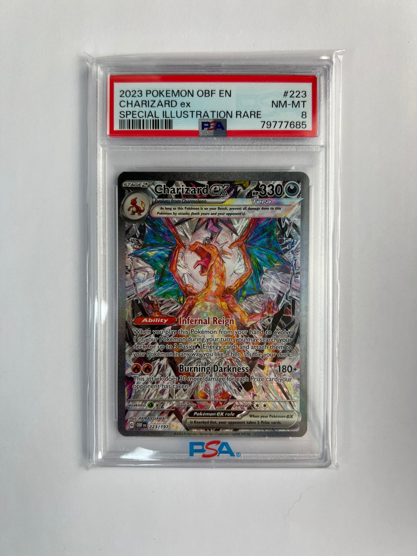 2023 Pokemon Obsidian Flames Charizard EX Special Illustration Rare PSA NM-MT 8