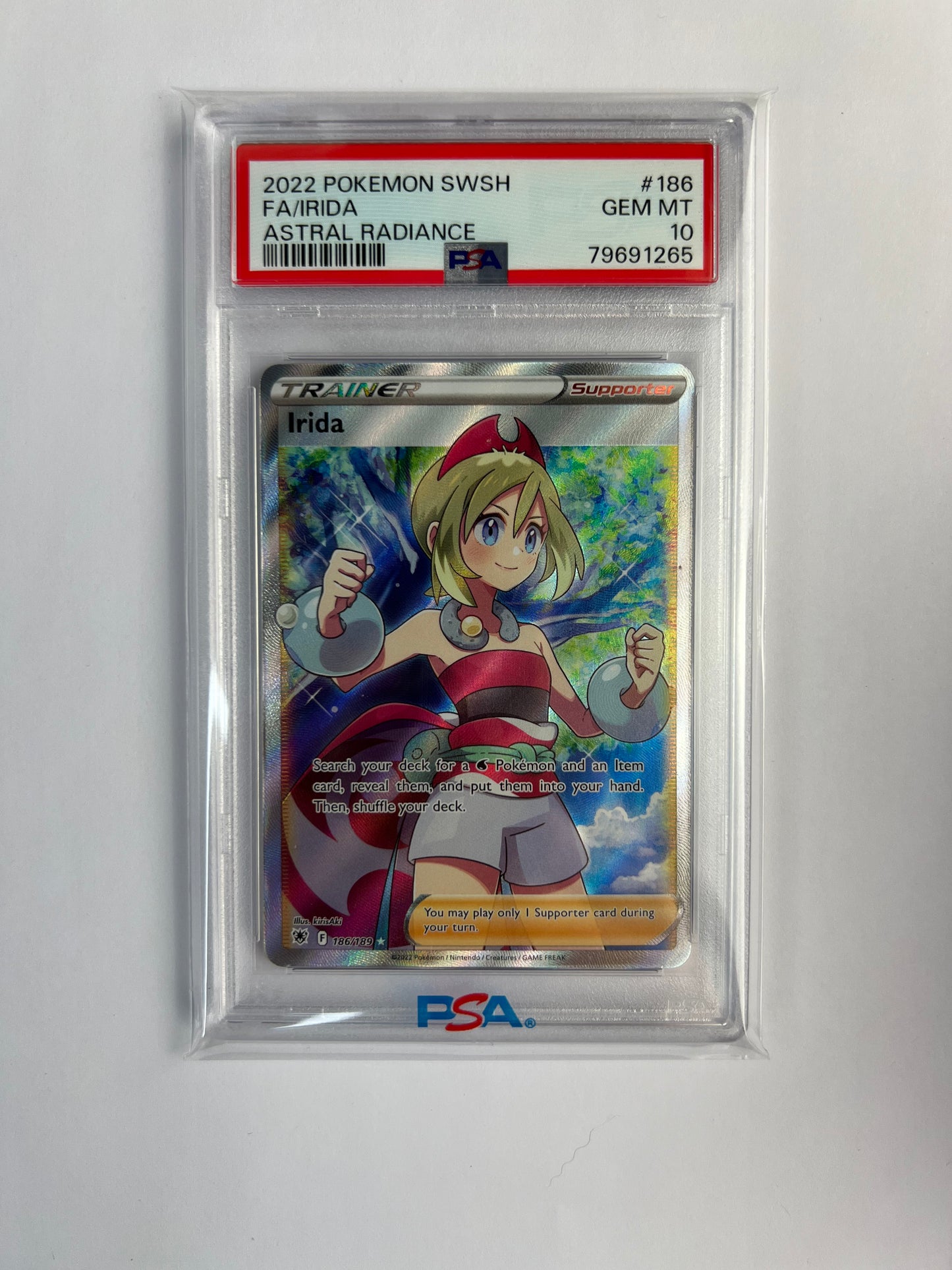 2022 Pokemon SWSH FA/Irida Astral Radiance PSA Gem Mint 10