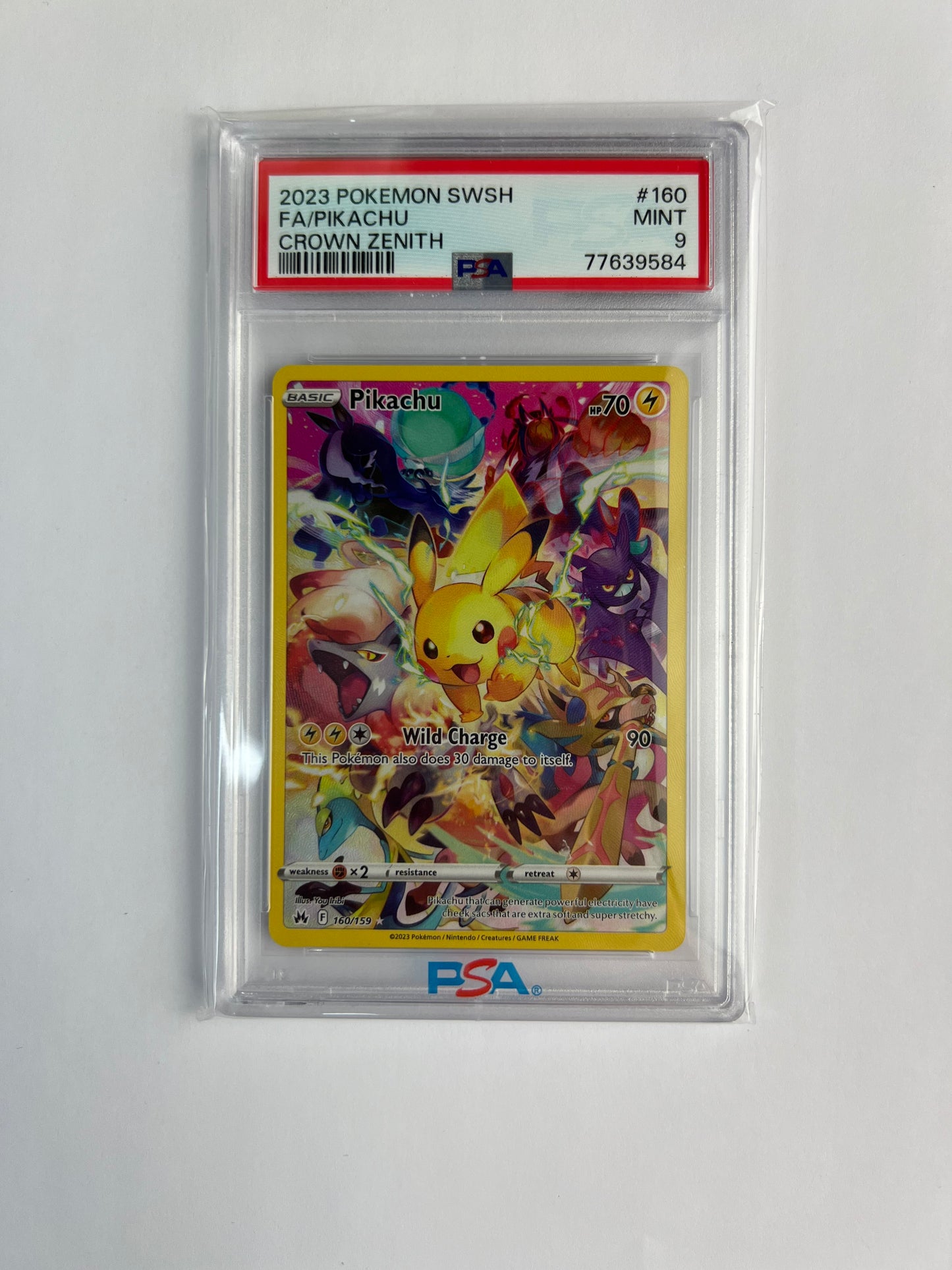 2023 Pokemon Crown Zenith Pikachu Full Art/ Secret Rare PSA Mint 9