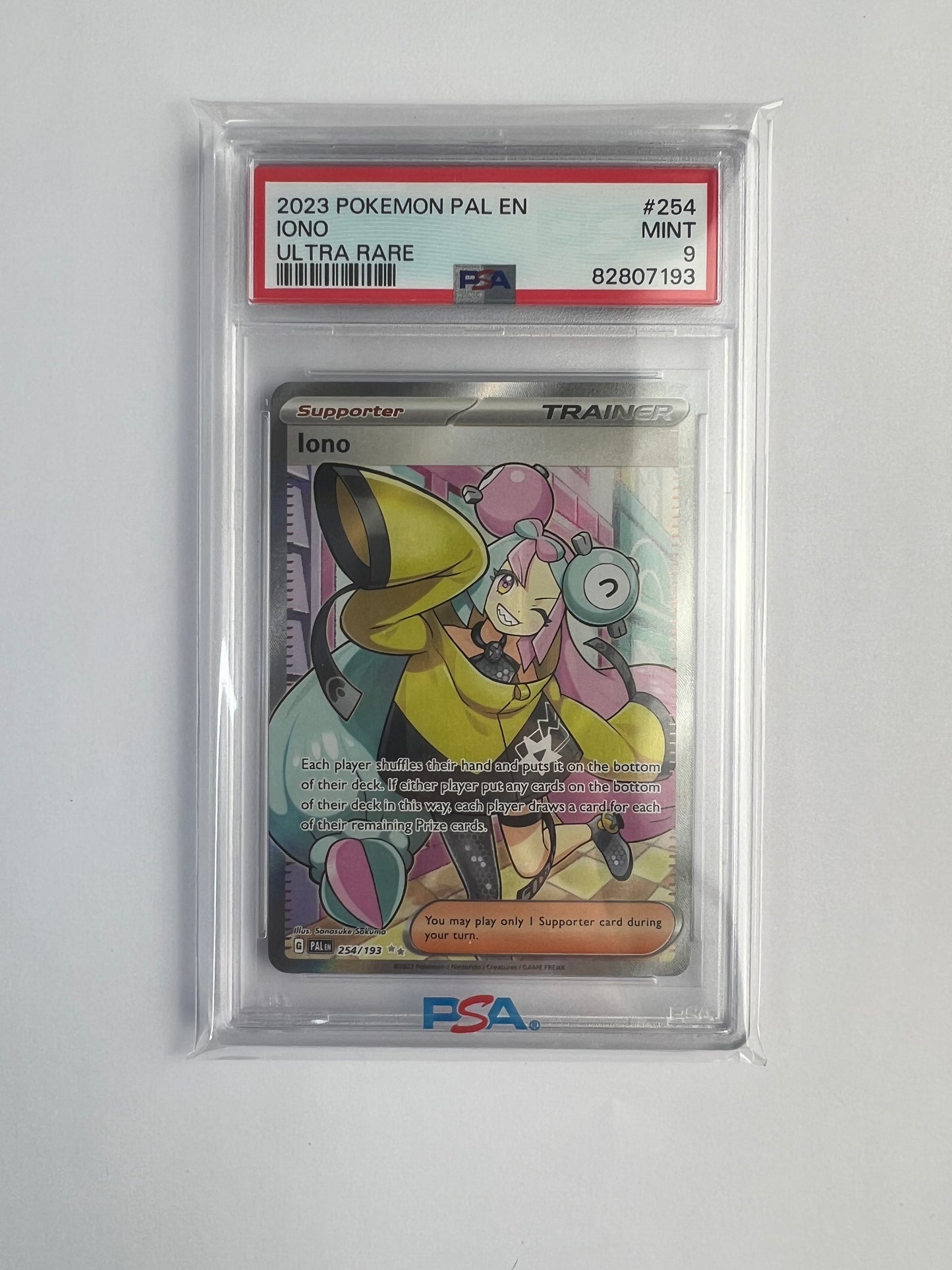 2023 Pokemon Paldea Evolved Iono Full Art PSA Mint 9