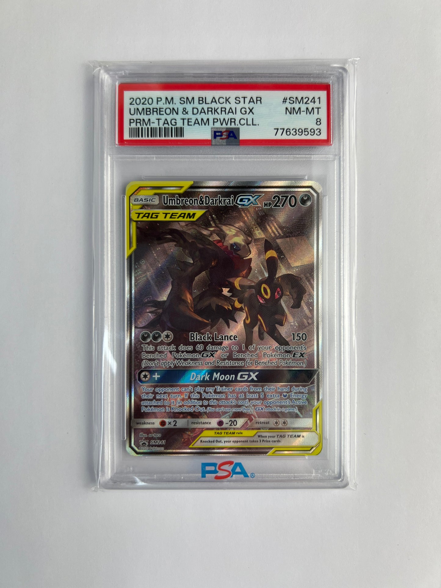 2020 Pokemon Black Star Promo Umbreon & Darkrai GX PSA NM-MT 8