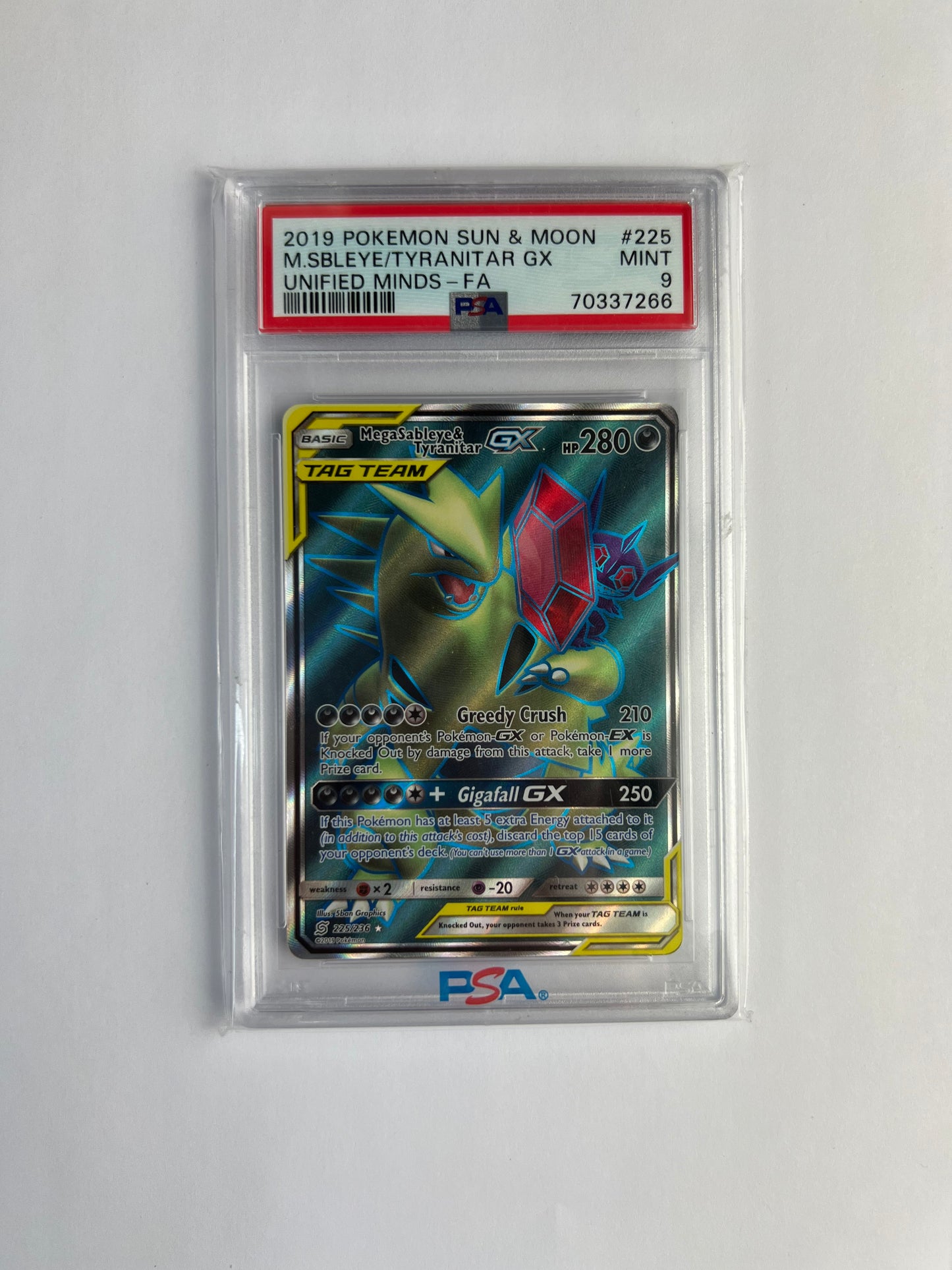 2019 Pokemon Sun & Moon Mega Sableye/Tyranitar GX PSA Mint 9