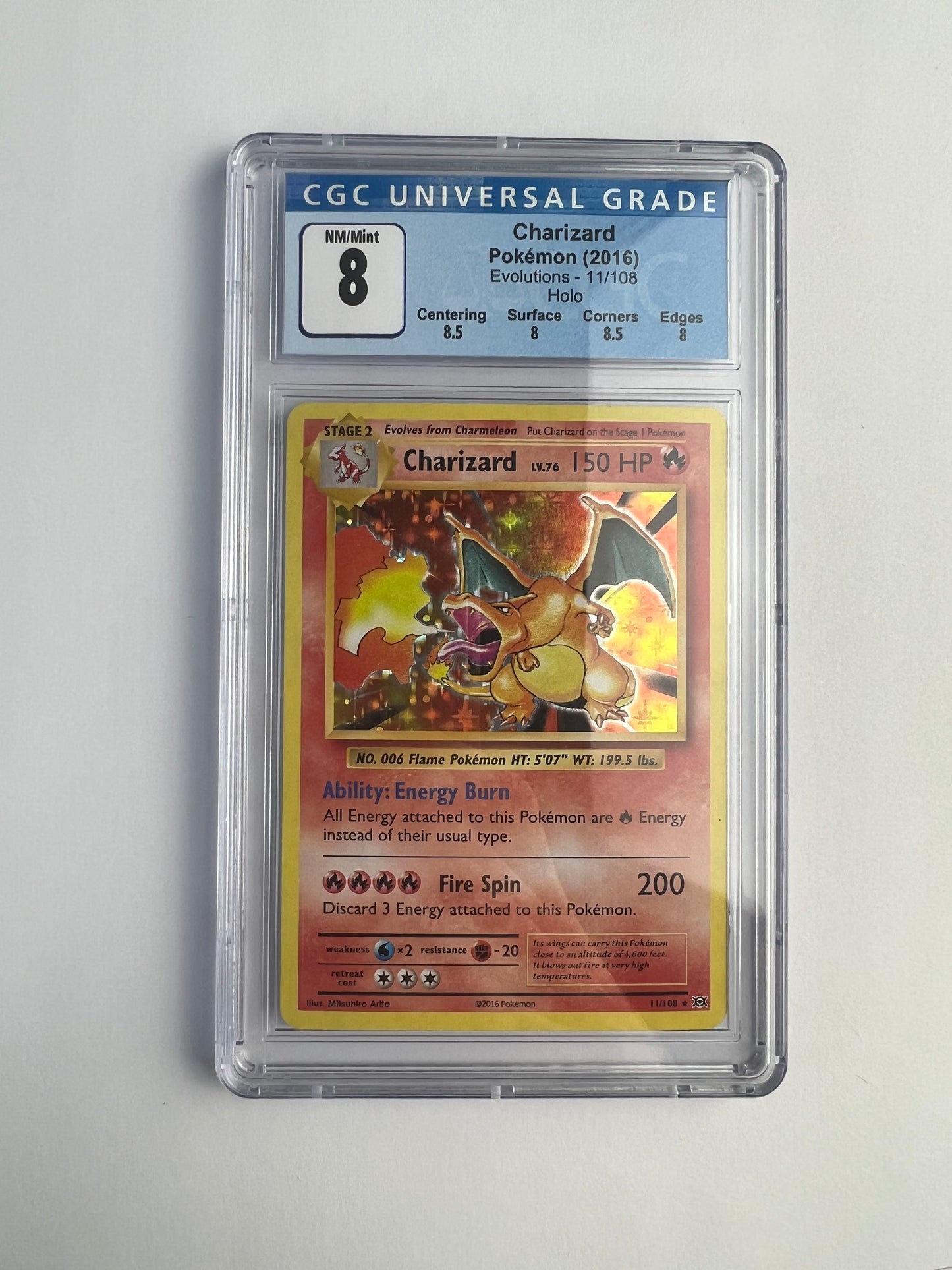 Pokemon Charizard Evolutions Holo 11/108 CGC 8