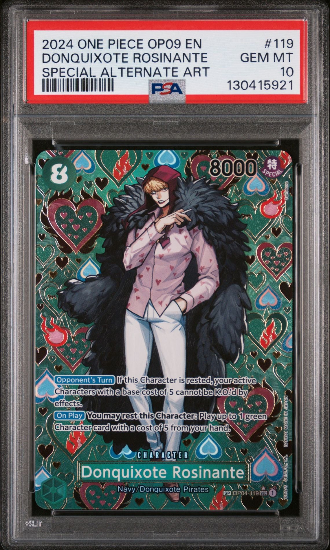 One Piece Op09-Emperors In The New World Donquixote Rosinante PSA 10