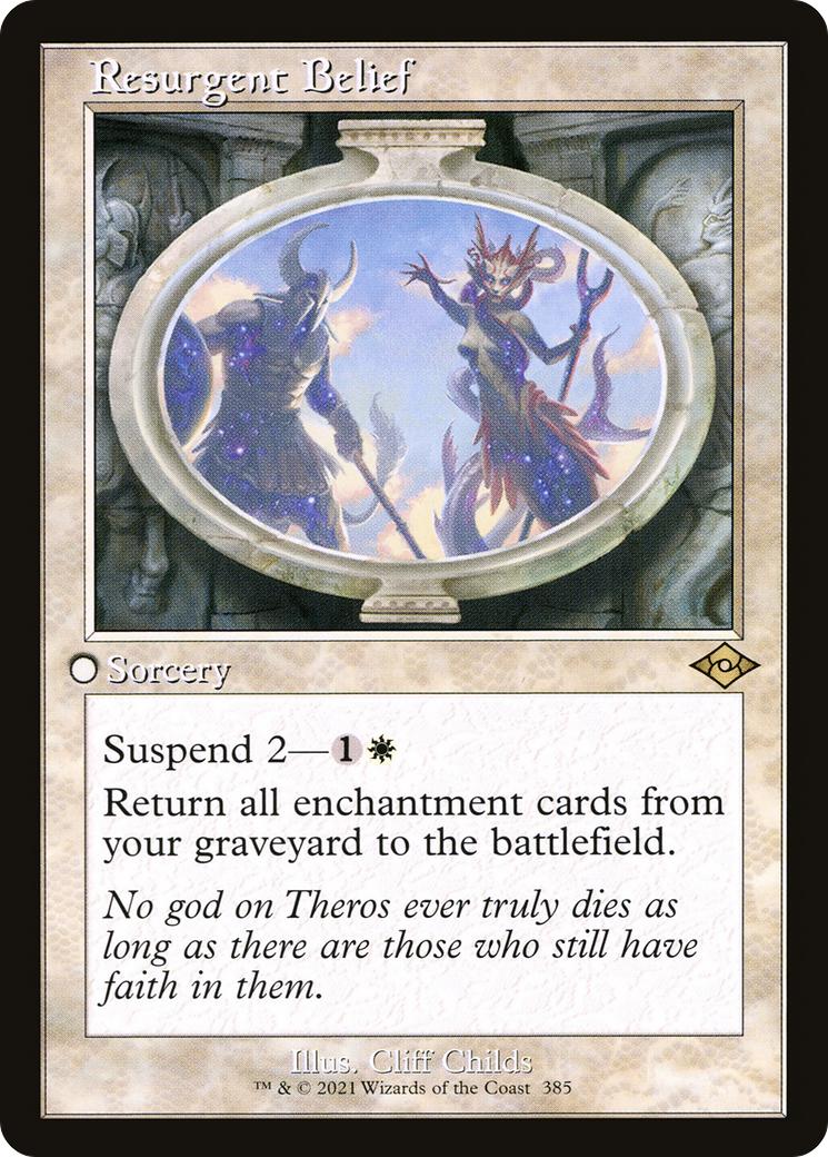 Resurgent Belief (Retro Frame) (MH2-385) - Modern Horizons 2 Etched Foil