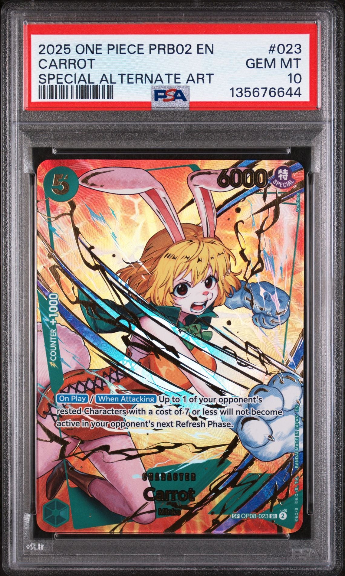 One Piece Prb02-Premium Booster -One Piece Card The Best- Vol.2 Carrot PSA 10