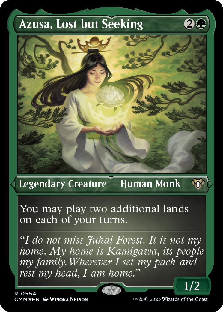 Azusa, Lost but Seeking (Foil Etched) [Commander Masters]