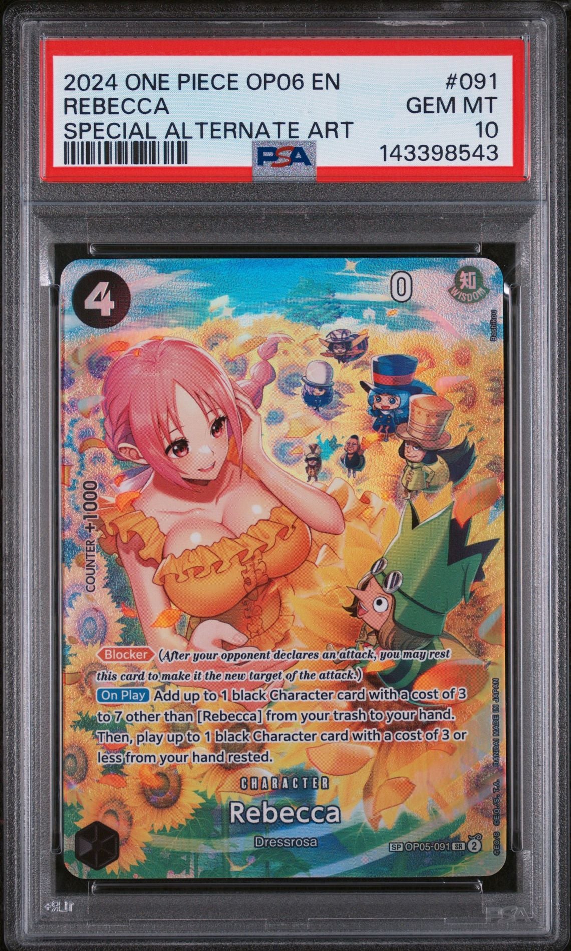 One Piece Op06-Wings Of The Captain Rebecca PSA 10