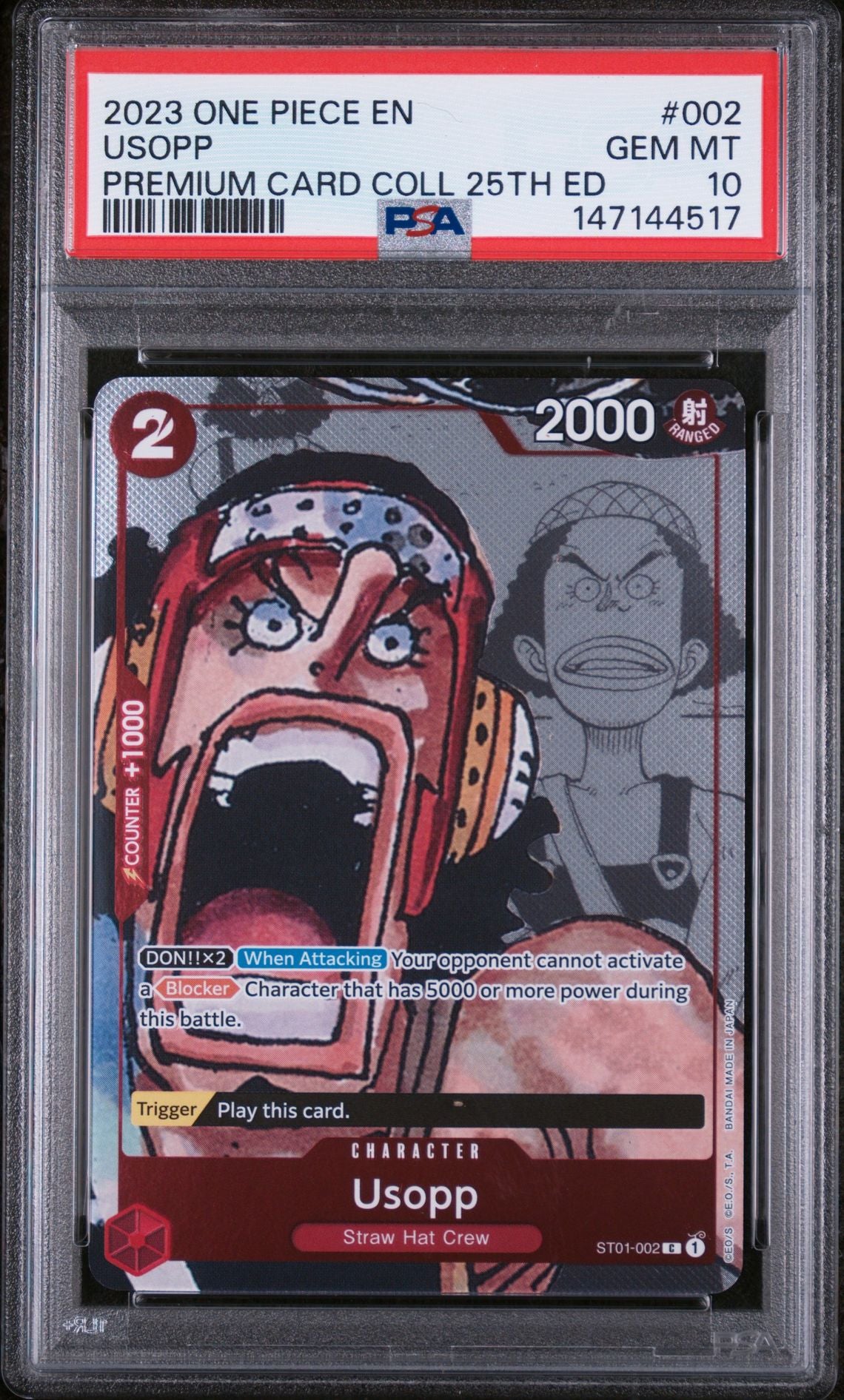 One Piece Premium Card Collection 25th Edition Usopp PSA 10