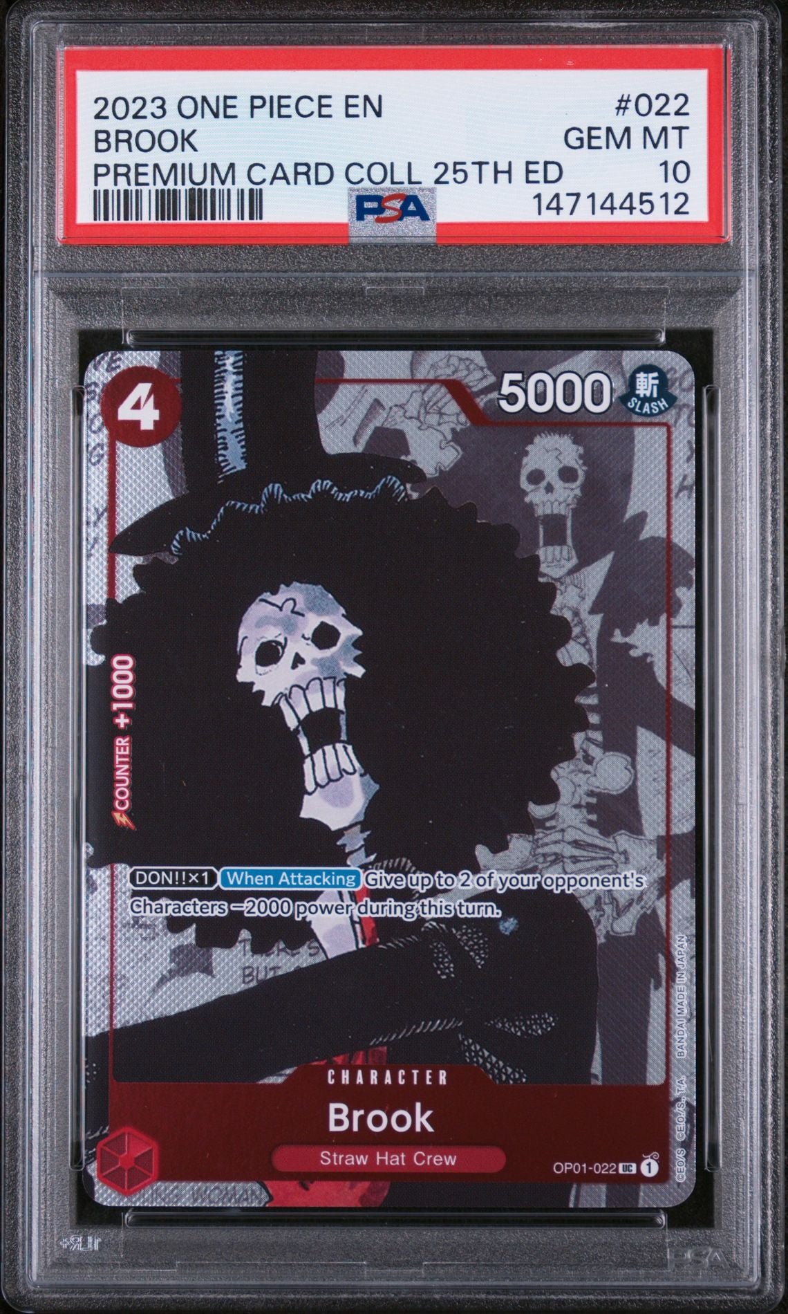 One Piece Premium Card Collection 25th Edition Brook PSA 10