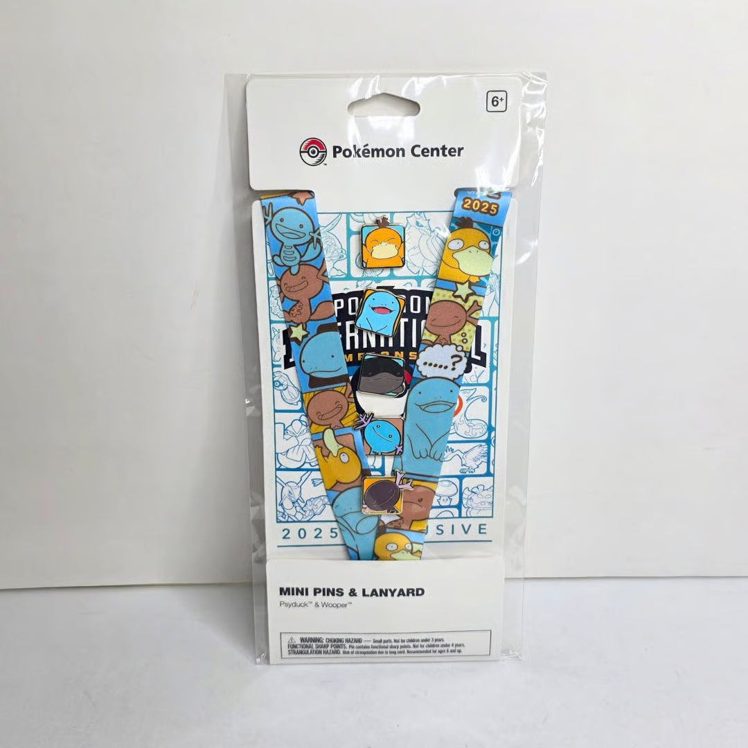 Pokémon Center NAIC 2025 Exclusive Psyduck & Wooper Mini Pins & Lanyard