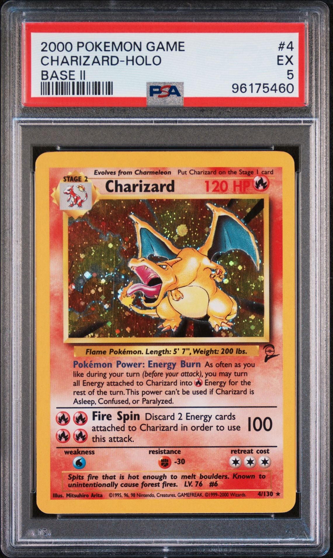 Pokemon Game Base Ii Charizard-Holo PSA 5