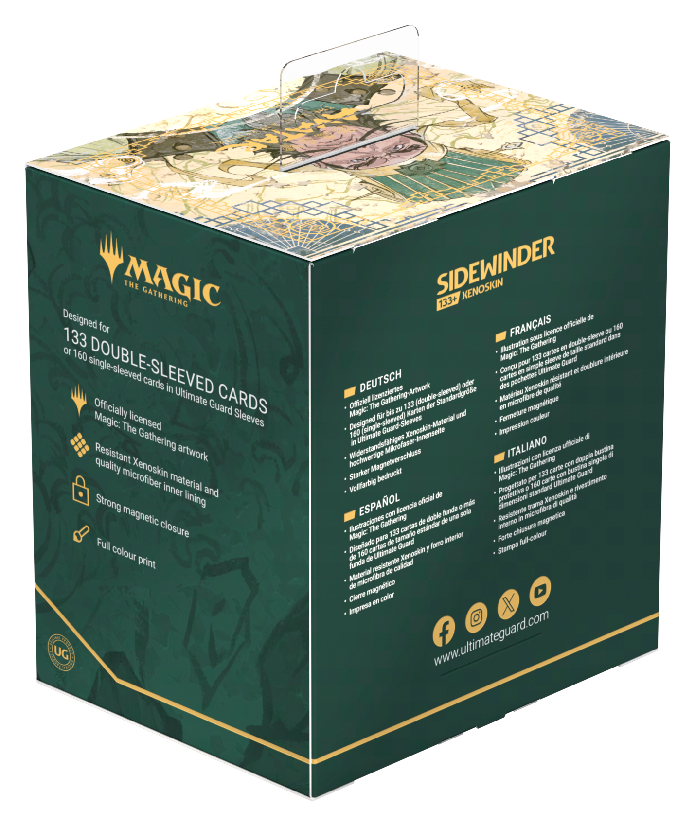 Ultimate Guard Sidewinder 133+ Xenoskin Deck Case – Avatar: The Last Airbender (Green Mythic)