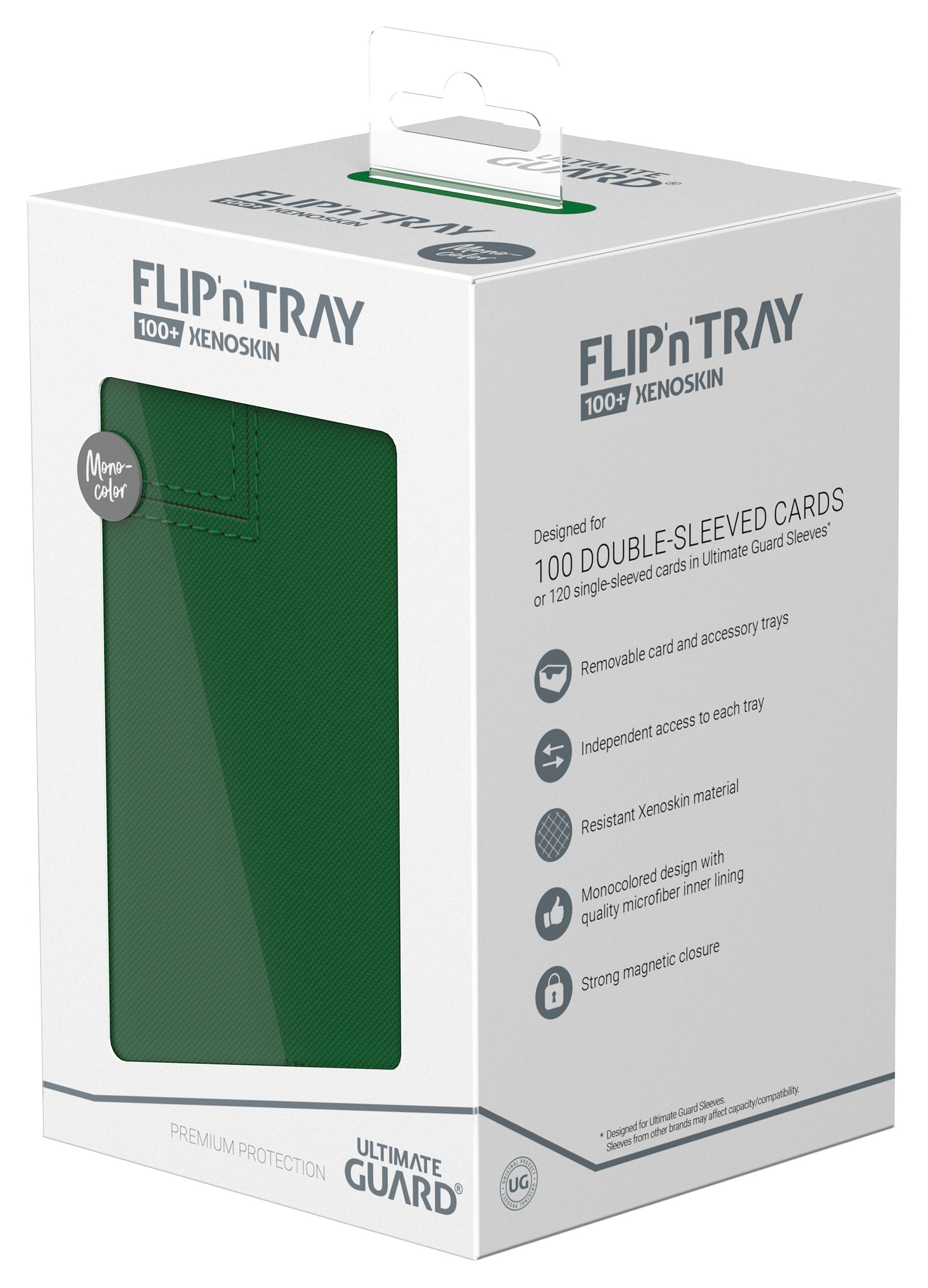 Ultimate Guard FLIP N TRAY DECK CASE MONOCOLOR GREEN 100+