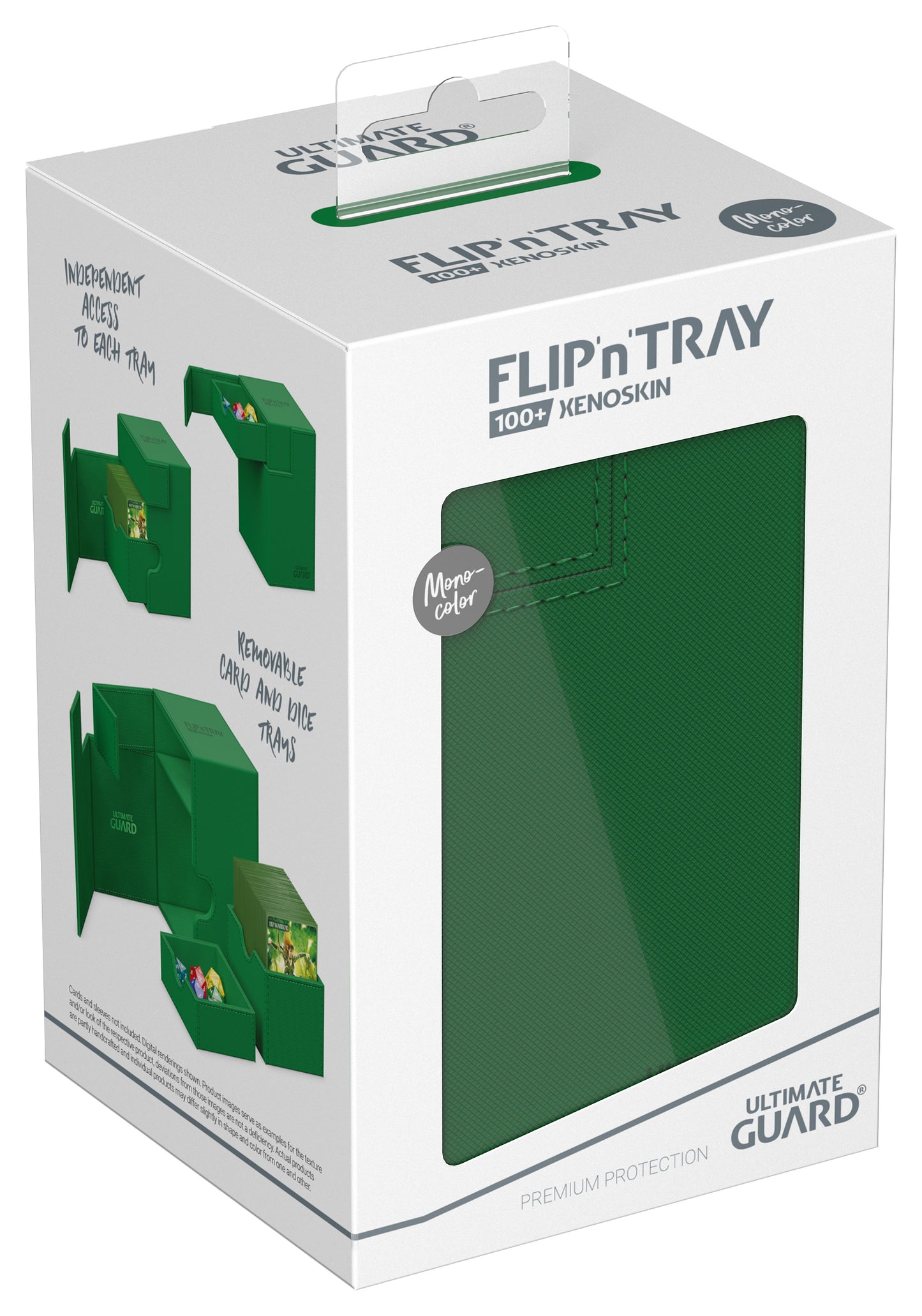 Ultimate Guard FLIP N TRAY DECK CASE MONOCOLOR GREEN 100+