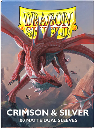 Dragon Shield Dual Matte Sleeves – Crimson / Silver (100ct) Standard Size