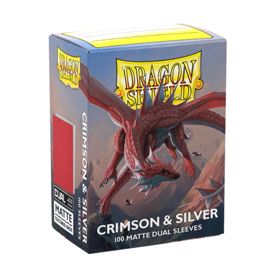 Dragon Shield Dual Matte Sleeves – Crimson / Silver (100ct) Standard Size