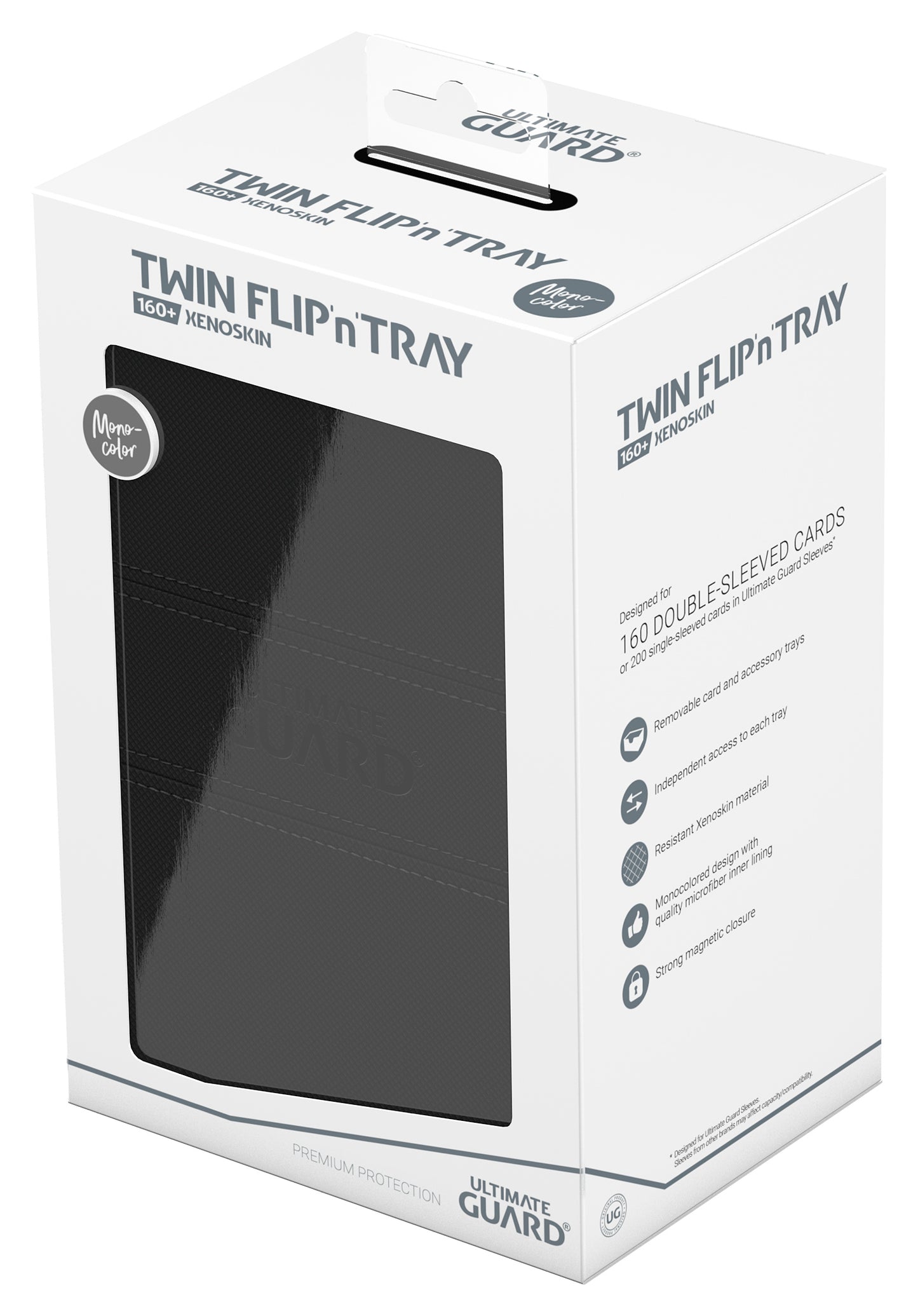 Ultimate Guard TWIN FLIP N TRAY DECK CASE MONOCOLOR BLACK 160+