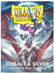 Dragon Shield Sleeves – Dual Matte Cobalt / Silver (100ct Standard Size)