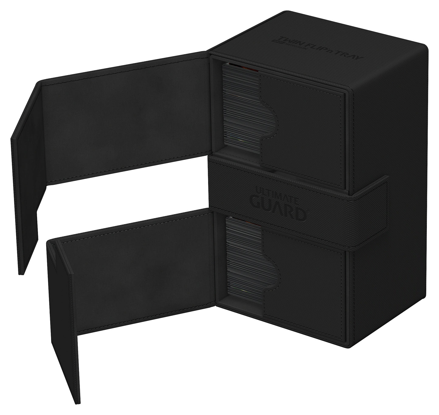Ultimate Guard TWIN FLIP N TRAY DECK CASE MONOCOLOR BLACK 160+