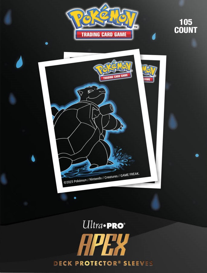 Ultra Pro Apex Deck Protector Sleeves – Pokémon Neon Kanto: Blastoise (105ct)