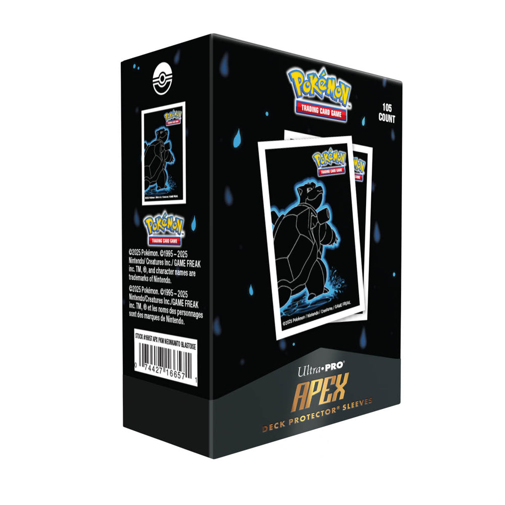 Ultra Pro Apex Deck Protector Sleeves – Pokémon Neon Kanto: Blastoise (105ct)