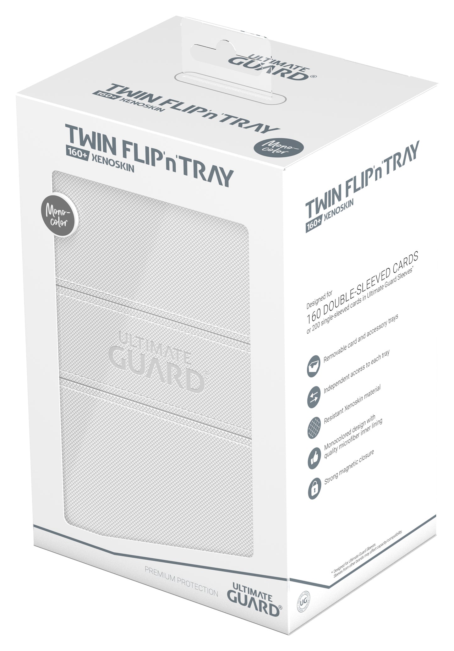 Ultimate Guard TWIN FLIP N TRAY DECK CASE MONOCOLOR WHITE 160+
