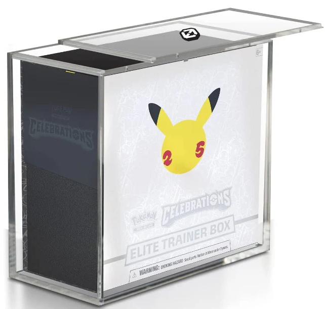 Evo Retro Acrylic Pokémon ETB Protectors (1 Pack) – 4.0mm Thick, UV-Resistant, Sliding Lid Design