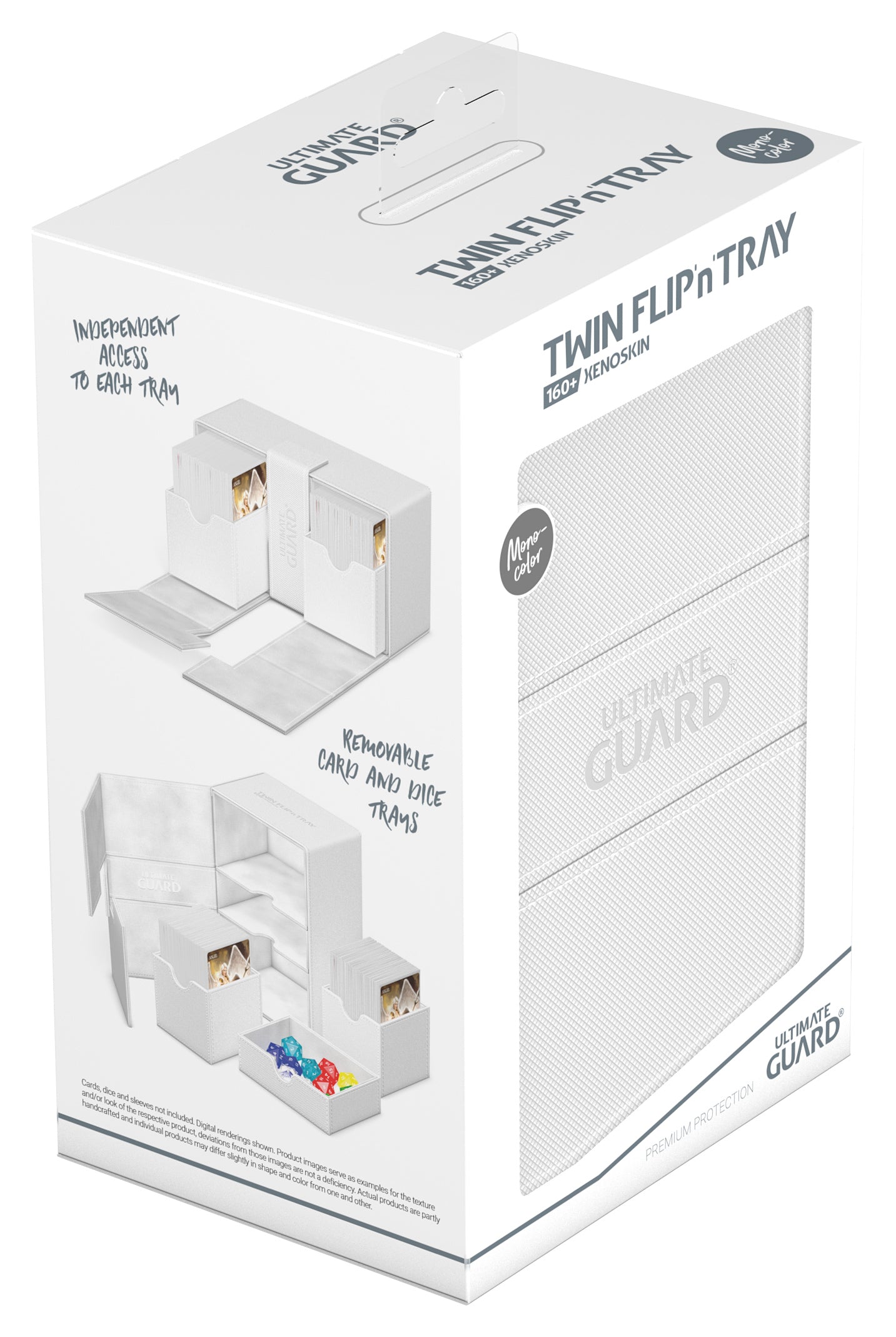 Ultimate Guard TWIN FLIP N TRAY DECK CASE MONOCOLOR WHITE 160+