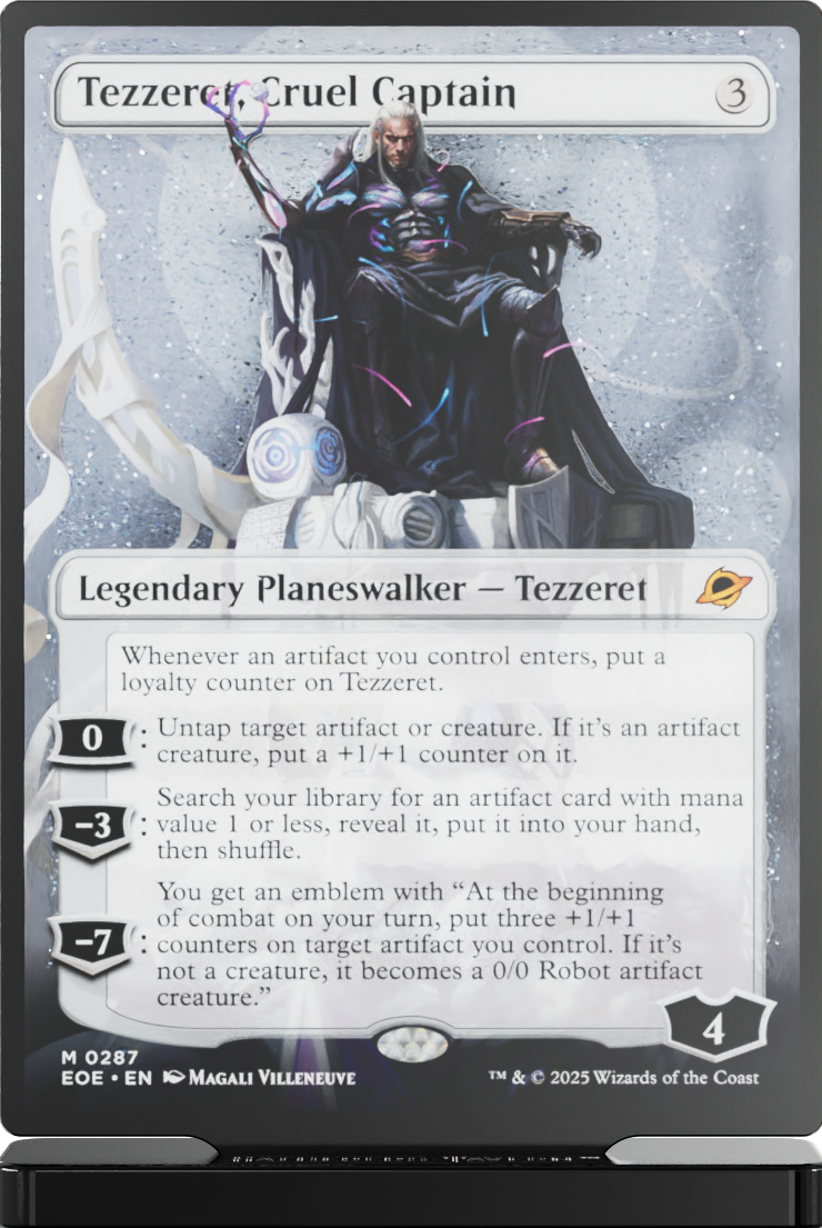 Gatherer’s Tavern MTG Edge of Eternities Tezzeret, Cruel Captain Slab Standee
