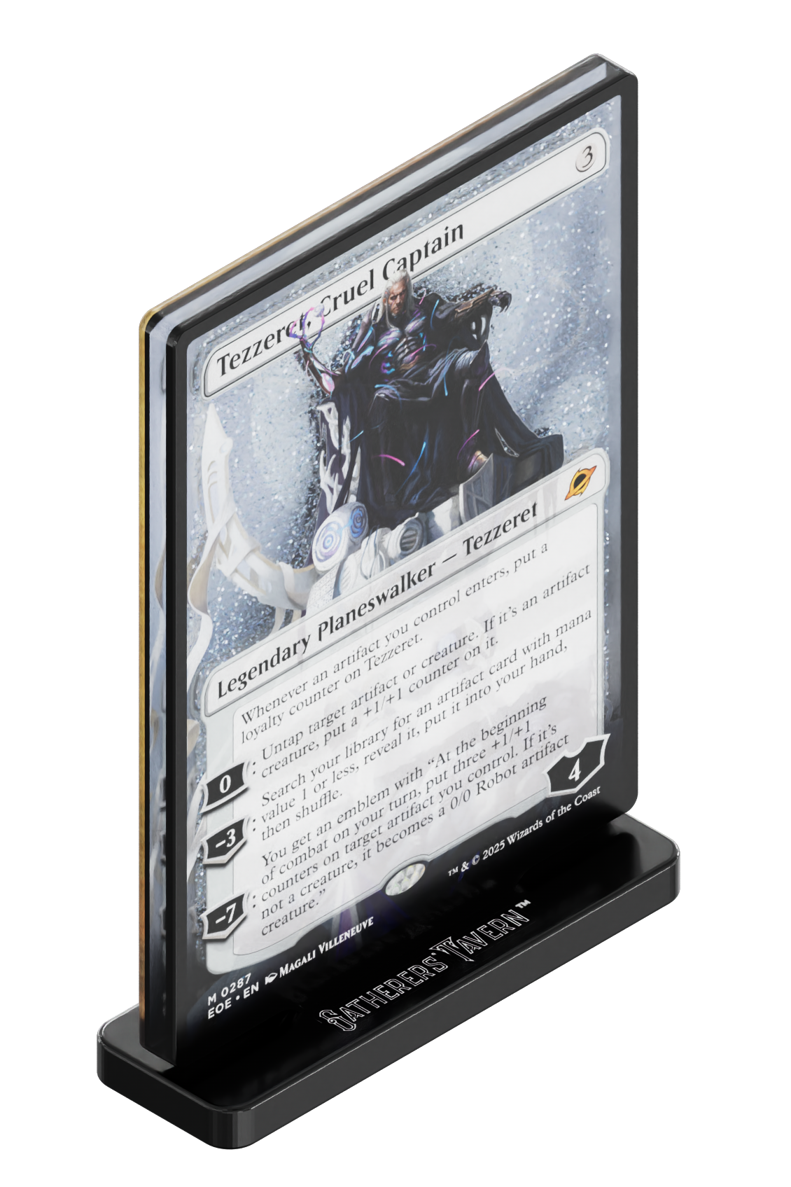 Gatherer’s Tavern MTG Edge of Eternities Tezzeret, Cruel Captain Slab Standee