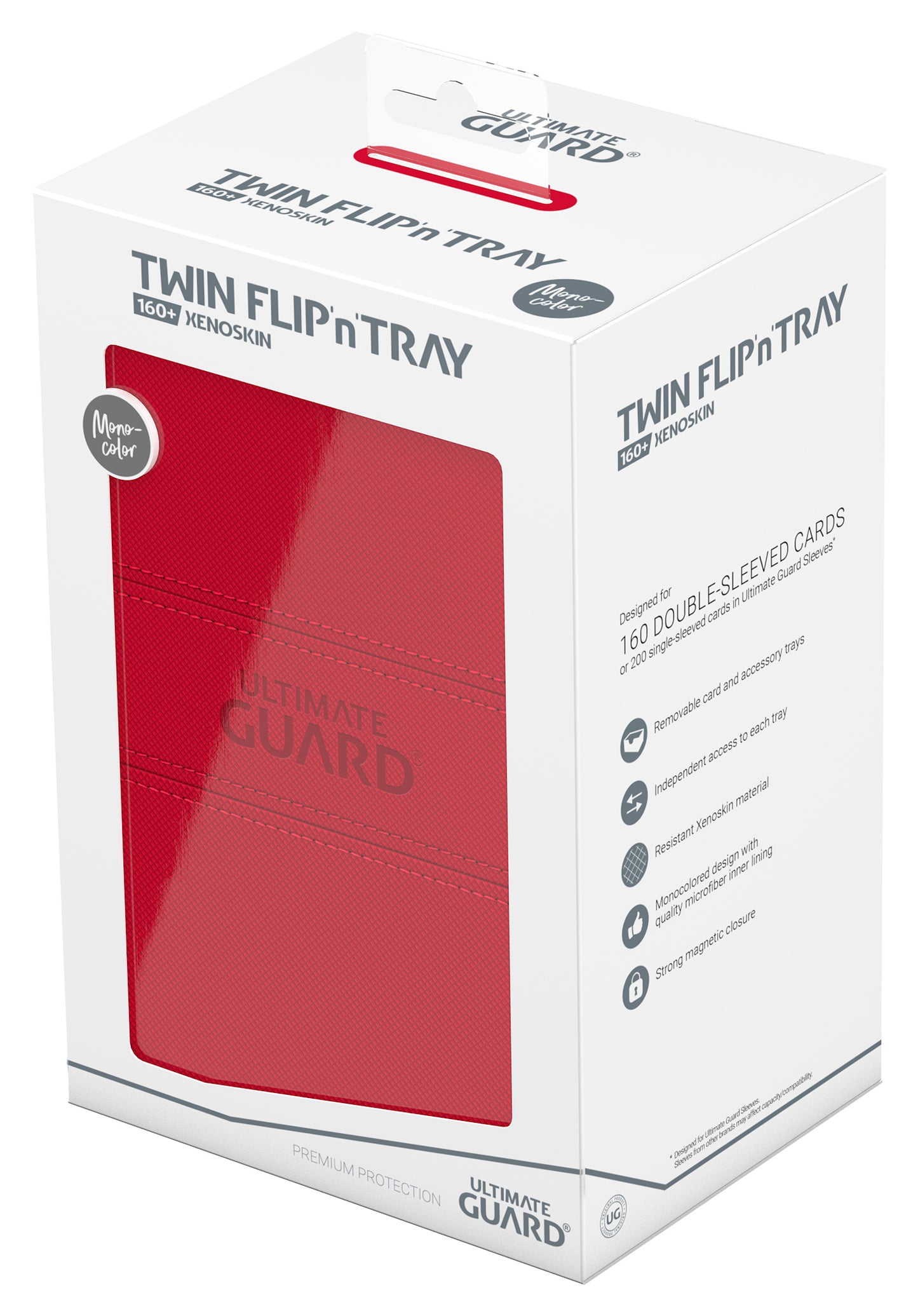 Ultimate Guard TWIN FLIP N TRAY DECK CASE MONOCOLOR RED 160+