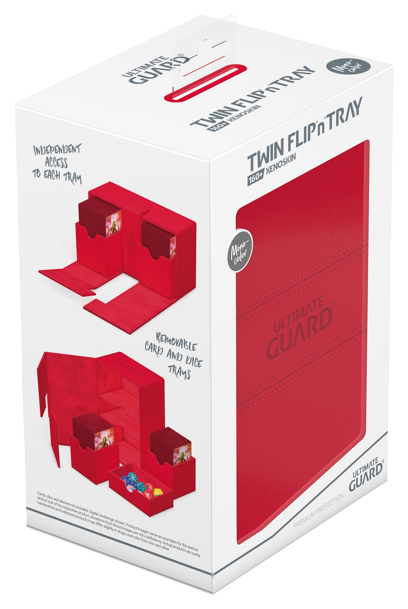 Ultimate Guard TWIN FLIP N TRAY DECK CASE MONOCOLOR RED 160+