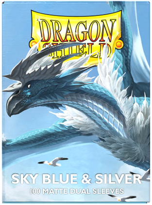 Dragon Shield Dual Matte Sleeves – Sky Blue / Silver (100ct) Standard Size