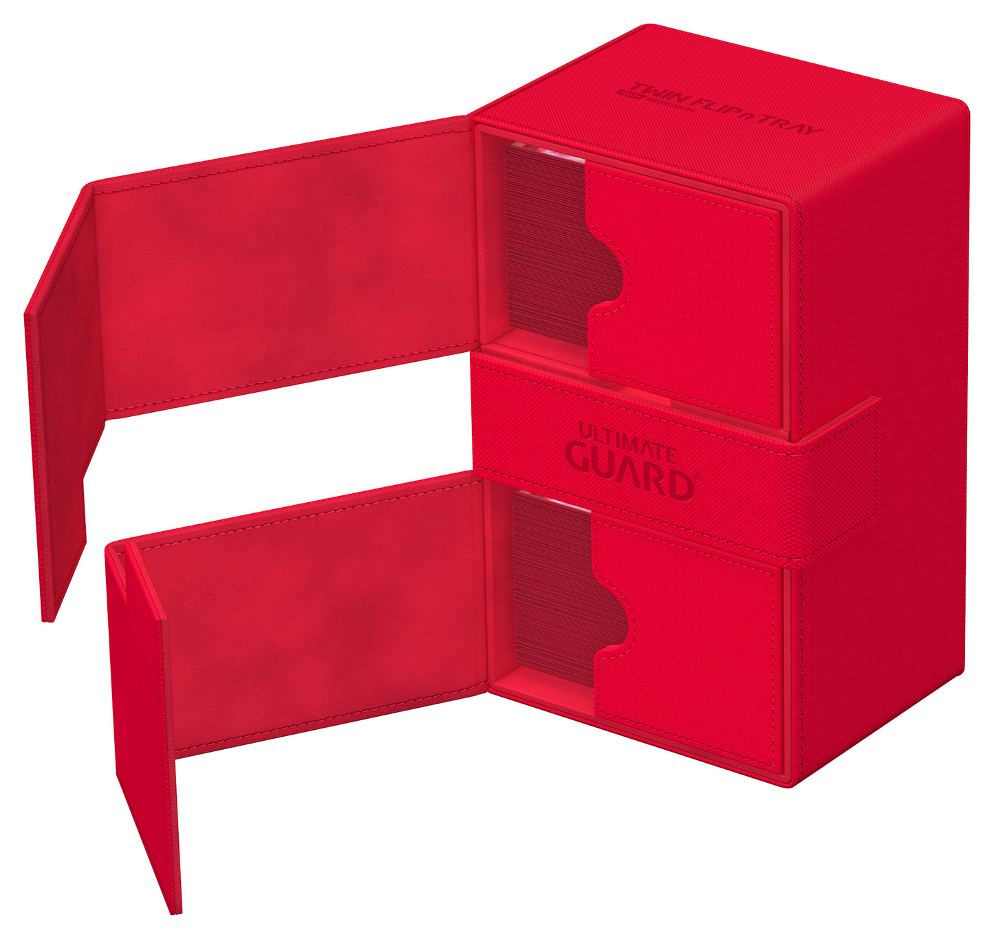 Ultimate Guard TWIN FLIP N TRAY DECK CASE MONOCOLOR RED 160+