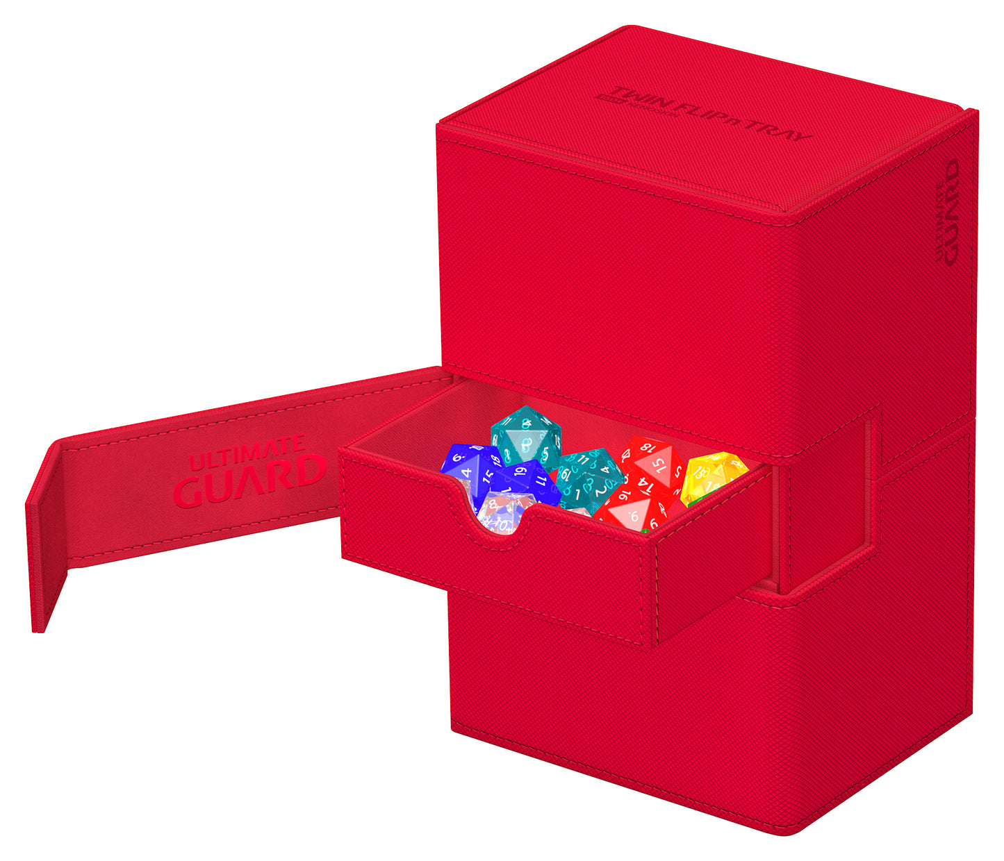 Ultimate Guard TWIN FLIP N TRAY DECK CASE MONOCOLOR RED 160+