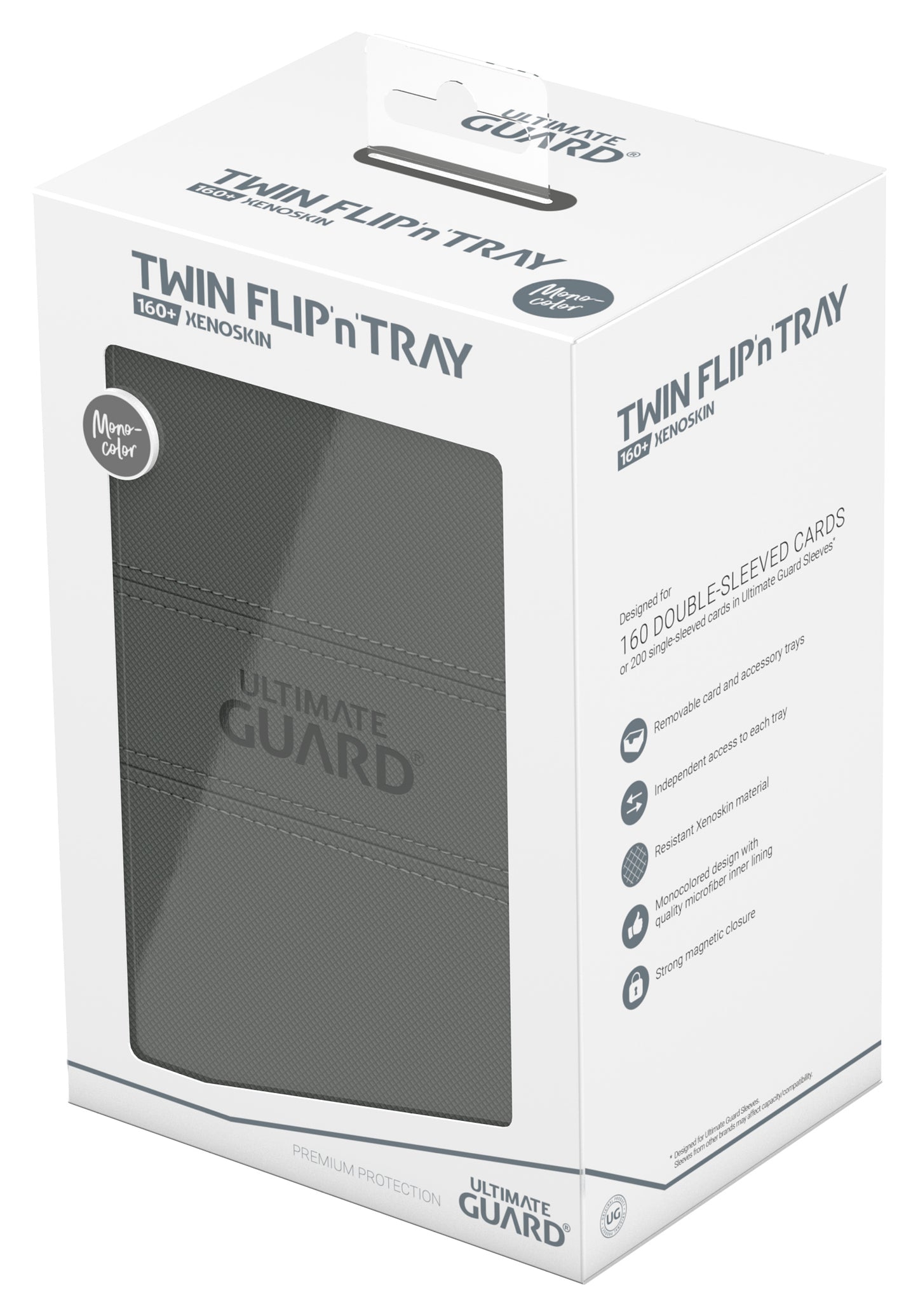 Ultimate Guard TWIN FLIP N TRAY DECK CASE MONOCOLOR GREY 160+