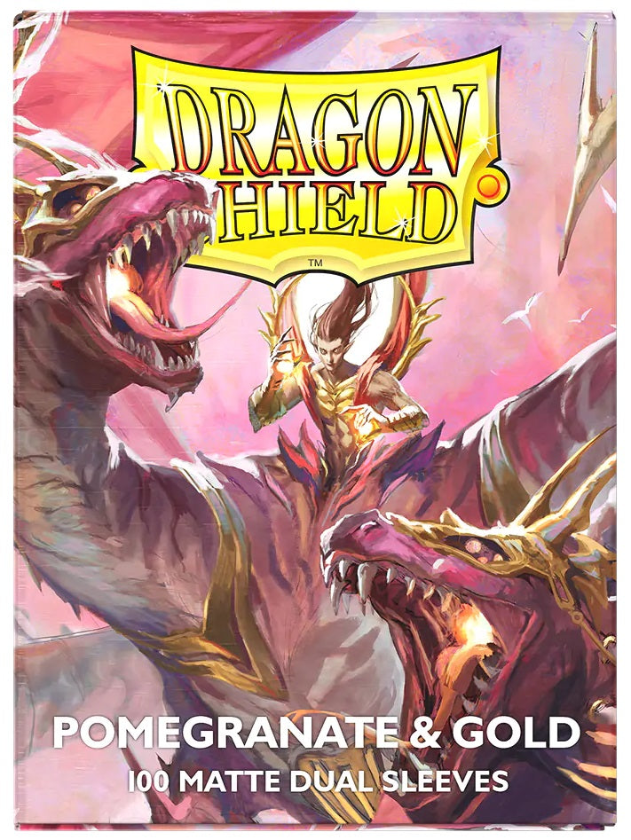 Dragon Shield Sleeves – Dual Matte Pomegranate / Gold (100ct Standard Size)