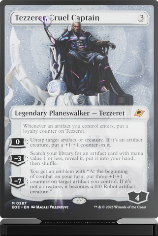 MTG Edge of Eternities Tezzeret, Cruel Captain Slab Standee (Gatherer’s Tavern)
