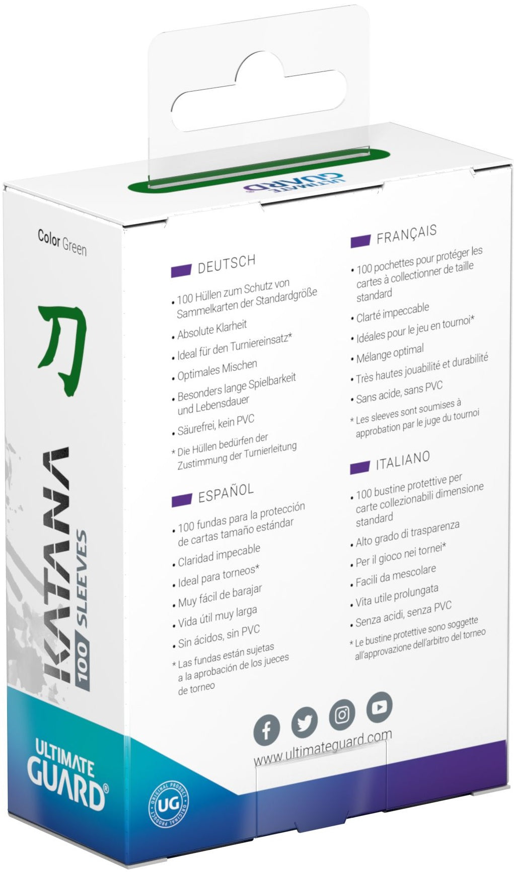 Ultimate Guard Katana Sleeves – Green (100 ct)