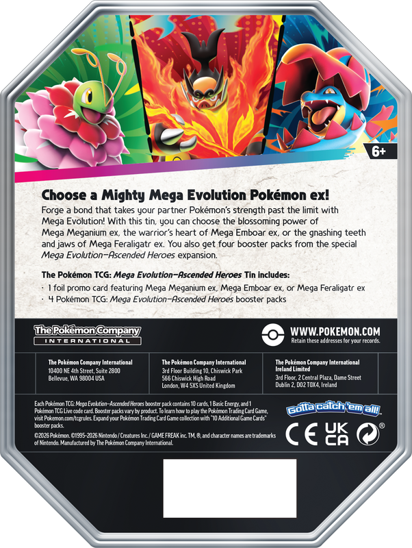 Pokemon Ascended Heroes Tin (Arts vary)