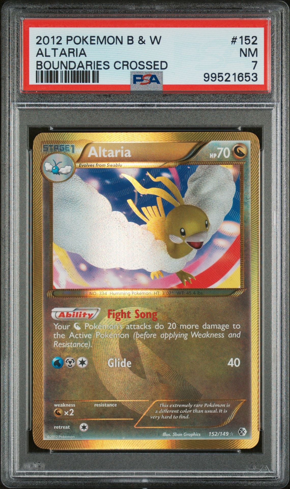 Pokemon Black & White Boundaries Crossed Altaria PSA 7