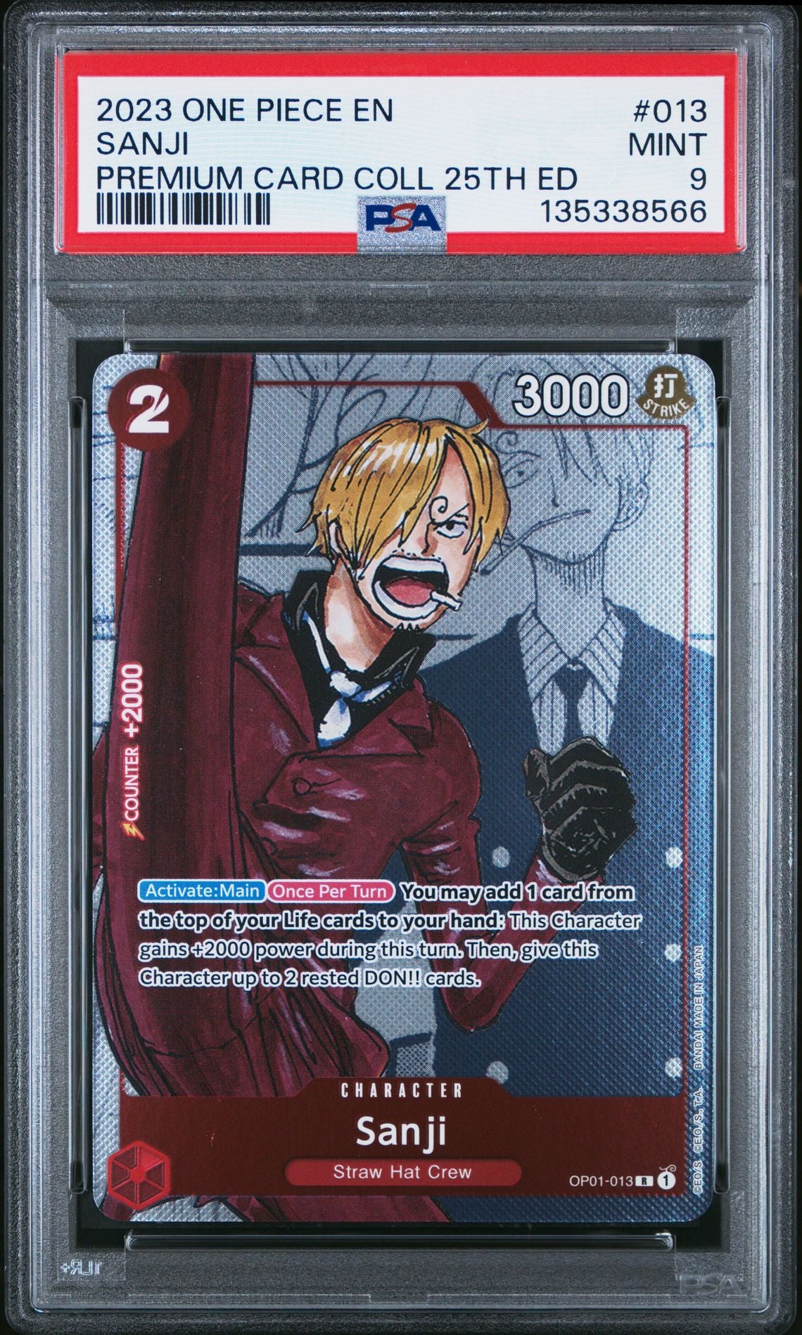 One Piece Premium Card Collection 25th Edition Sanji PSA 9
