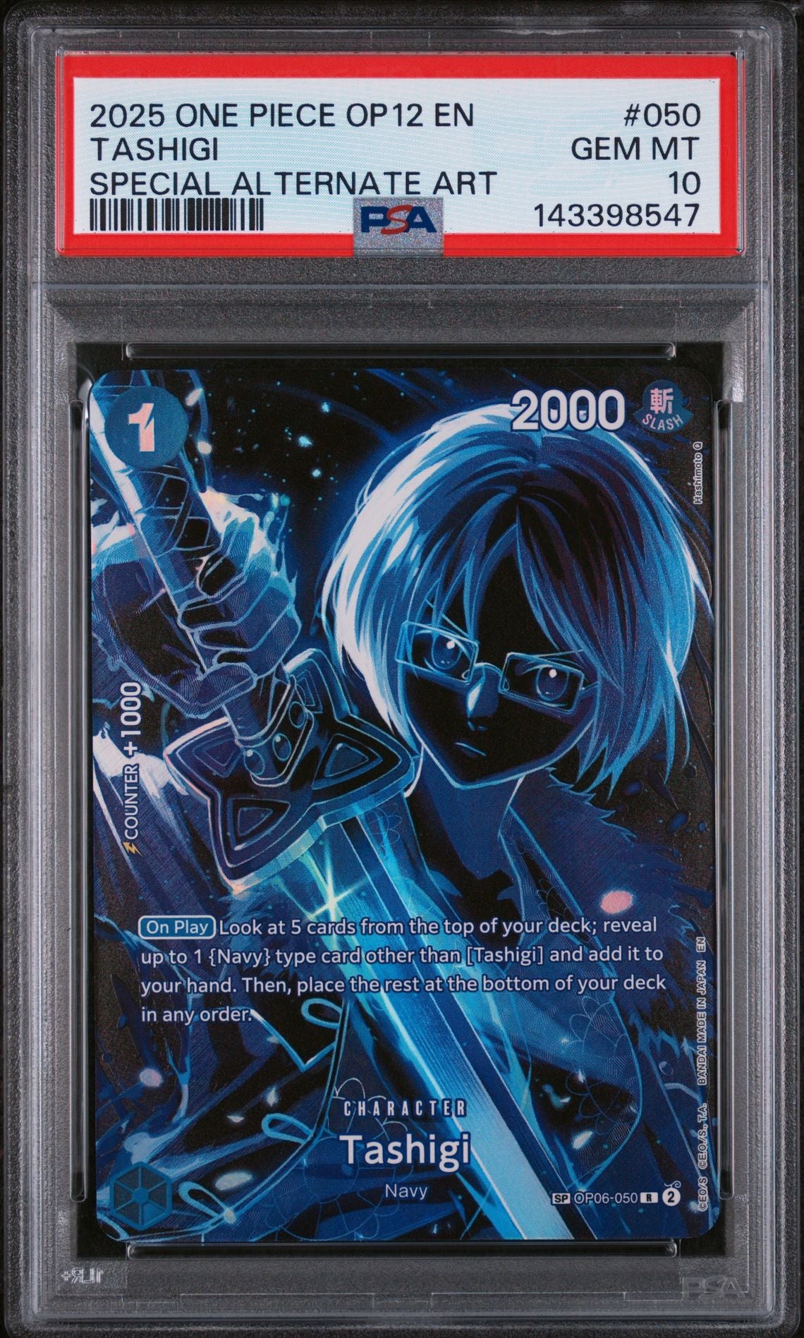 One Piece Op12-Legacy Of The Master Tashigi PSA 10