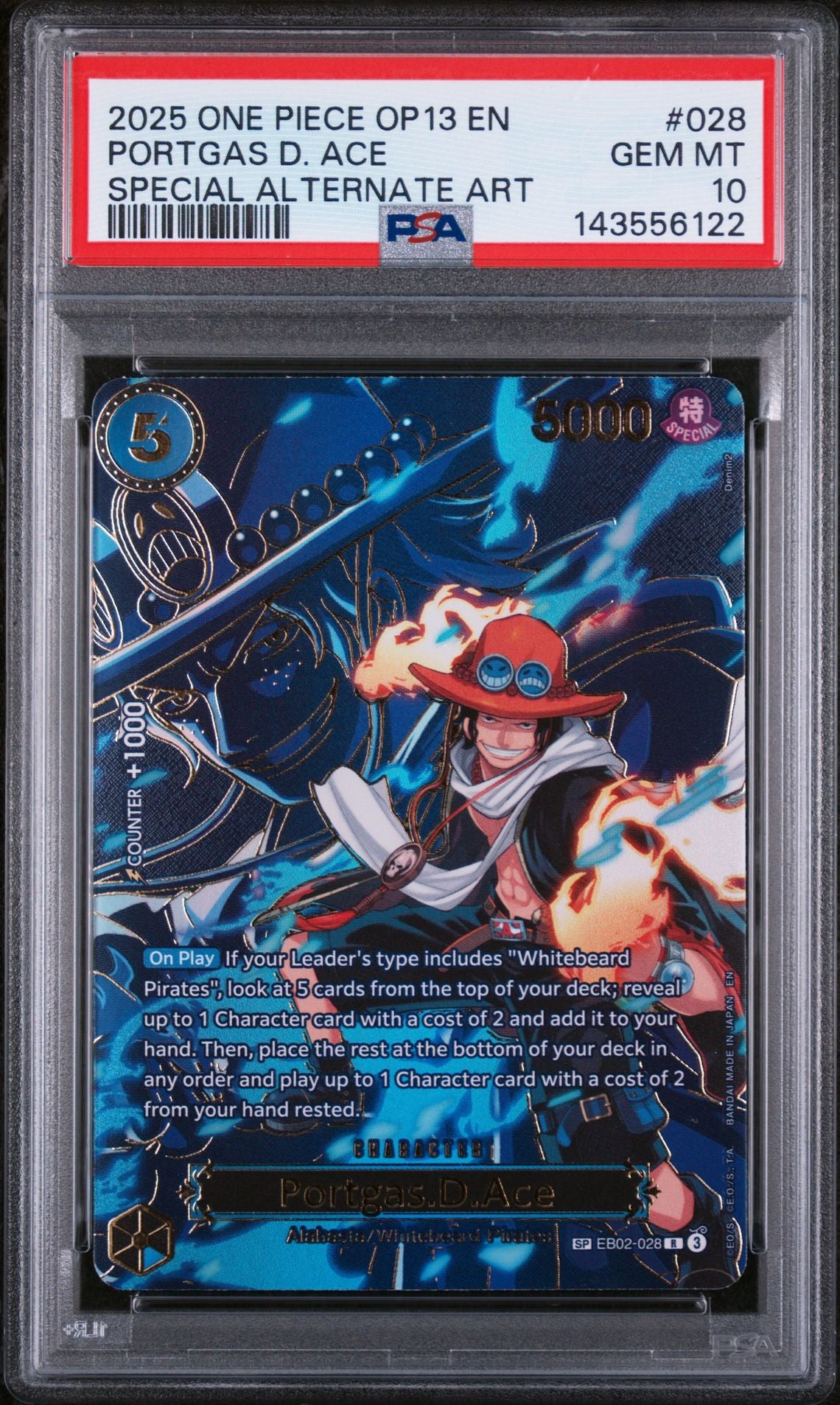 One Piece Op13-Carrying On His Will Portgas D. Ace PSA 10
